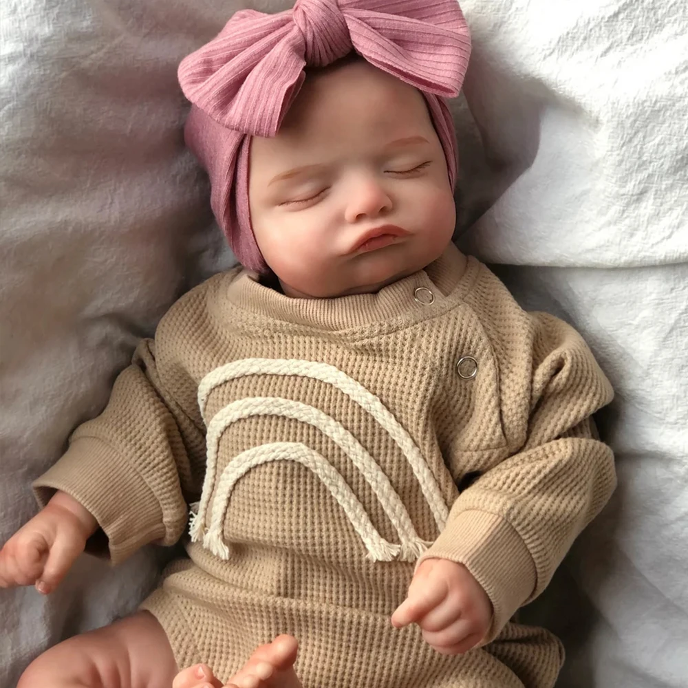 

19inch Already Painted Finished Reborn Baby Doll Rosalie Newborn Baby Size 3D Skin Visible Veins Collectible Art Doll