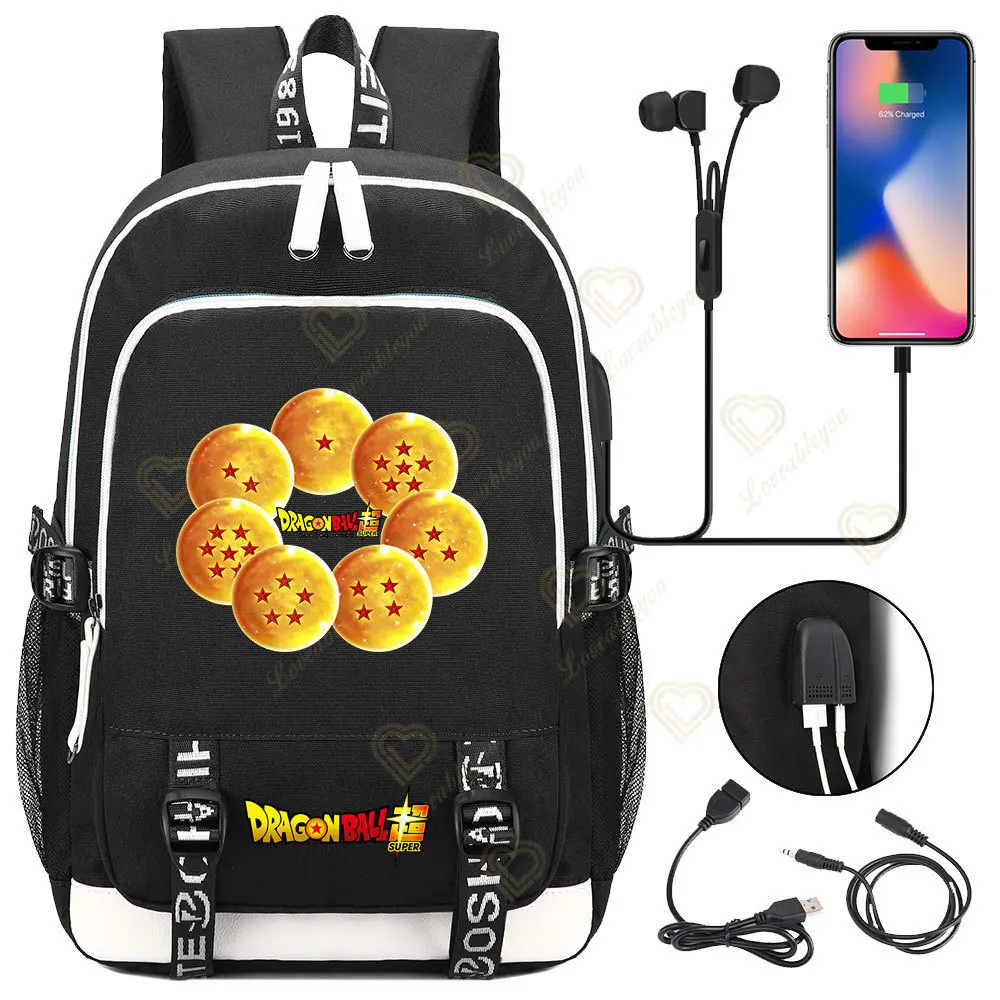 

Backpacks Dragon Ball Goku USB Charge Travel Teens Boys School Students Bag Printing Fashion School Casual Laptop Mochilas Gifts