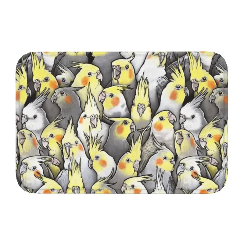 

Прикольный коврик Galore с забавными кокатилями, Противоскользящий коврик для ванной и кухни, напольный коврик с попугаями, птицами для спальн...