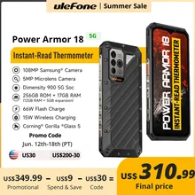 Ulefone Power Armor 18 5G  Rugged Phone 17GB RAM moblie phone 256GB ROM 108MP 66W 9600mAh Android 12 moblie phone Global version