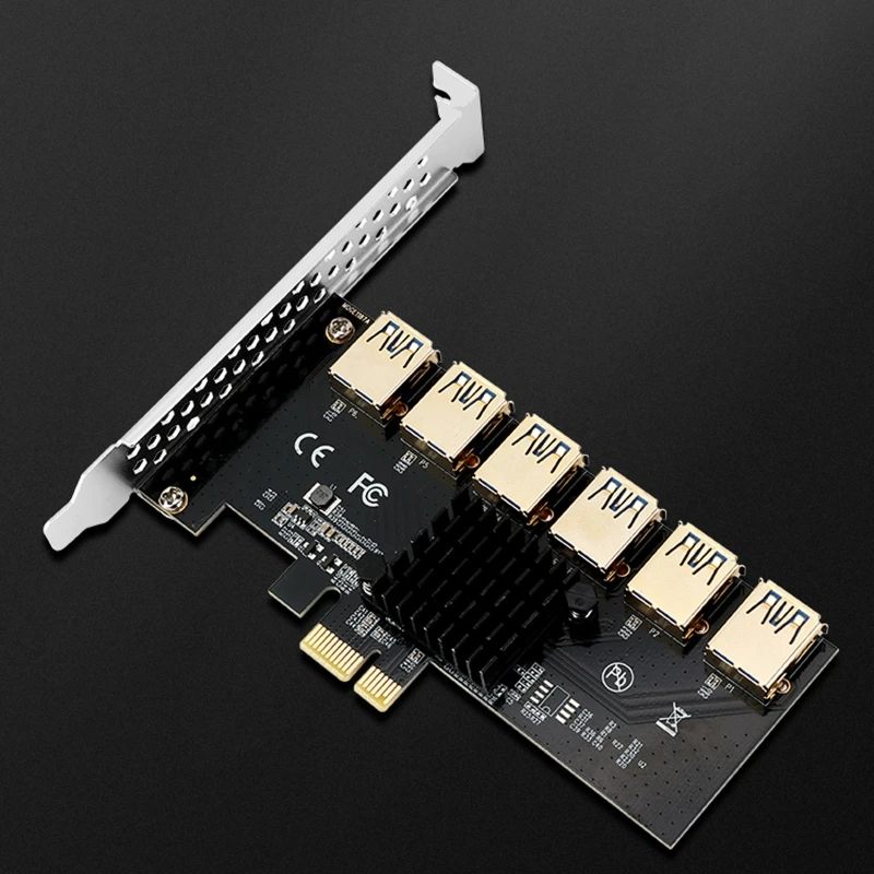 

Extension Cards PCI-E X1/X4/X8/X16 Applicable Slots PCIE 1/PCIEx4 to 6 USB3.0 Riser Card Electronic Repairing Parts