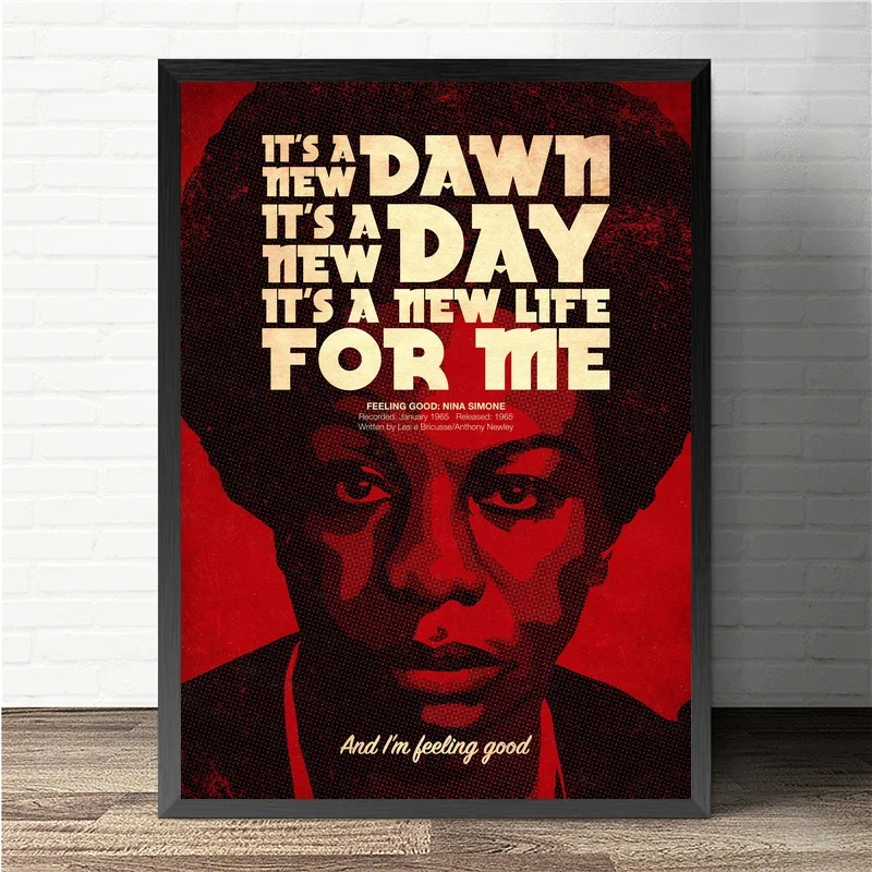 

Nina Simone Lyrics Poster And Prints Canvas Painting Art Wall Home Decor