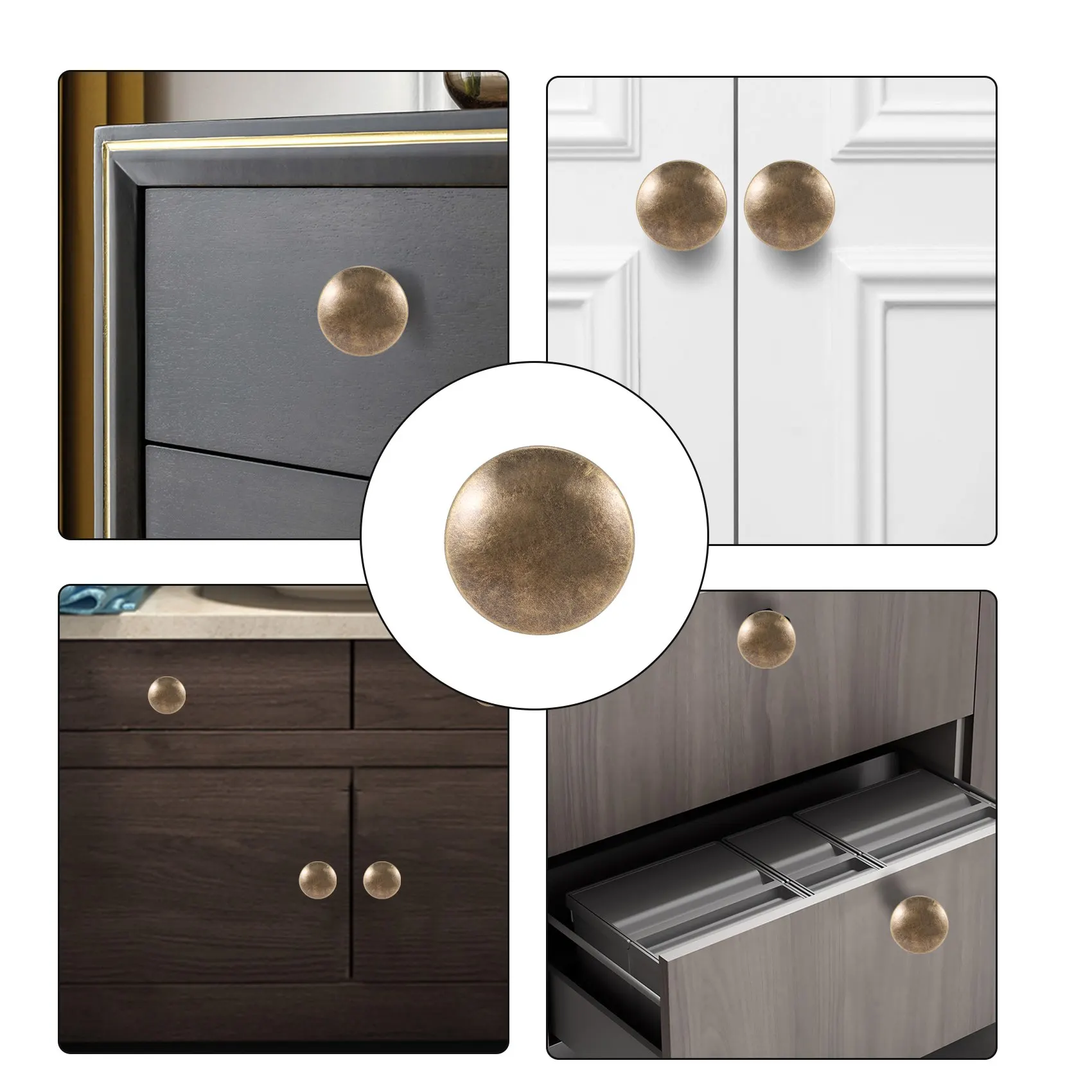Фото ABZV-25PCS Винтажные дверные ручки для ящиков 30 мм антикварные ручки для кухонного шкафа, для комода и шкафа, старая бронза №5