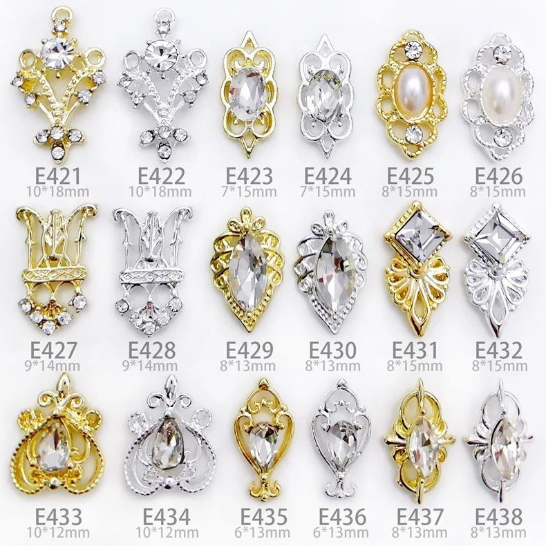 

Металлические аксессуары для ногтей в стиле барокко, 10 шт.