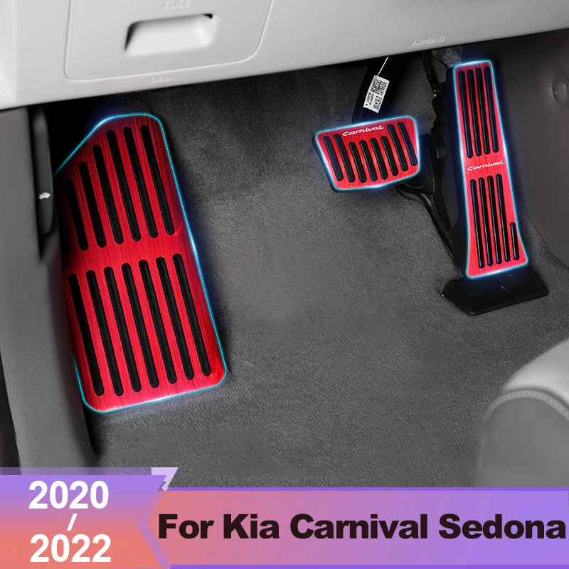 

Car Pedals Pad Covers For Kia Carnival Sedona KA4 2020 2021 2022 Accelerator Fuel Brake Footrest Pedal Plate Cover Accessories