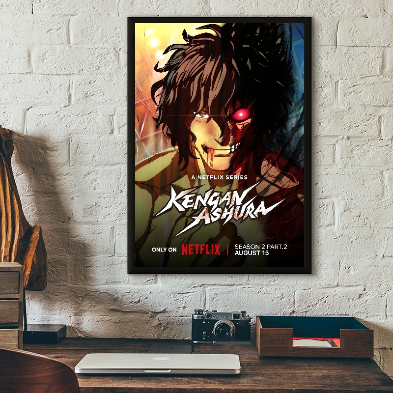 Аниме Kengan Ashura Poster Самоклеящаяся художественная водонепроницаемая бумажная