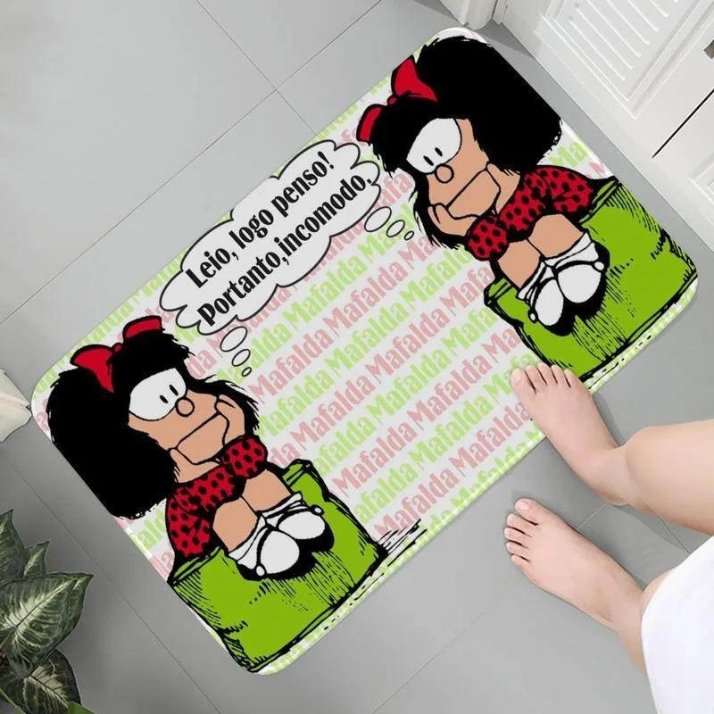

Anti-slip Bathroom Carpet Living Washable Room Rug Doormat Mats Anime Coffee table Mafalda Room Carpets Mat bedside Lounge Rug