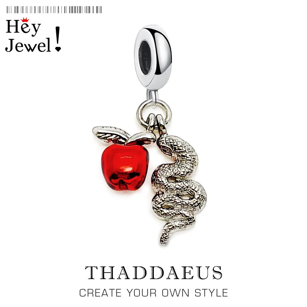 

Женский кулон в виде яблока и змеи, из серебра 925 пробы