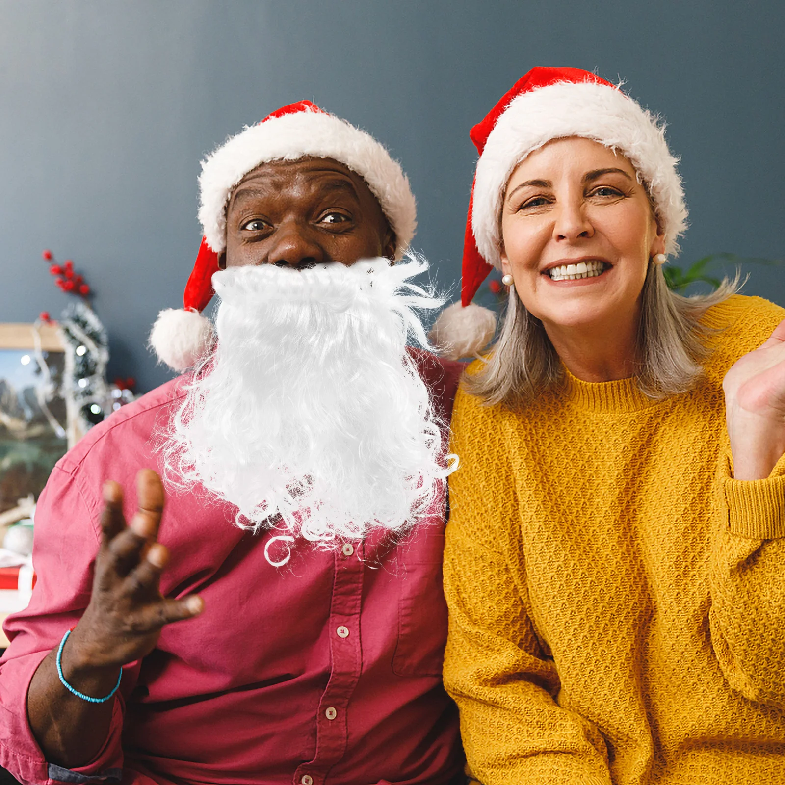 

Beard Fake Santa Claus Mustache Funny Christmas Party Facial Hair Costume Accessories Plastic Props White