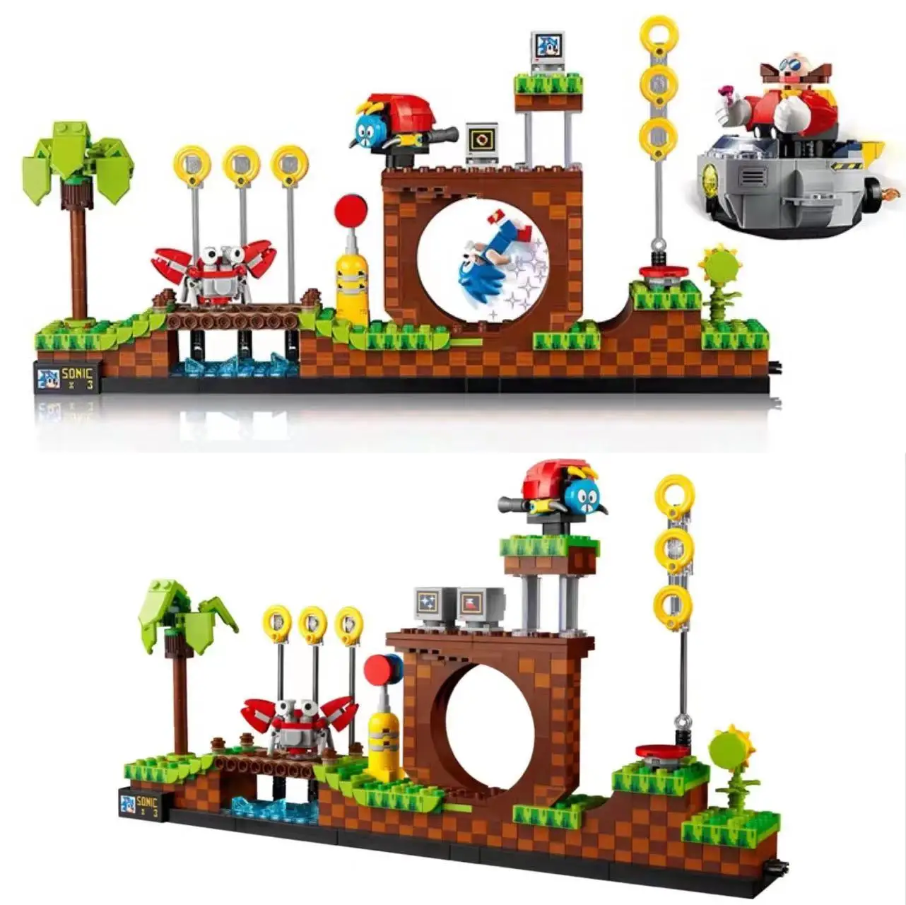 Ideas 21331 1125pcs Sonic the Hedgehogs Pop Game Green Hill Zone Model Building Set Block Bricks Kits Toys For Children Gift