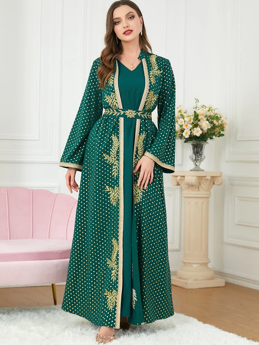 

Eid Muslim Party Abaya Dress 2 Piece Set Women 2023 Abayas Dubai Turkey Islam Maxi Dresses Kaftan Robe Longue Vestidos Largos
