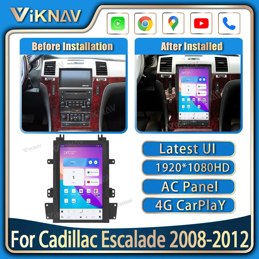 

Мультимедийная магнитола для Cadillac Escalade 13,6-2008, 2012 дюйма, Android, GPS