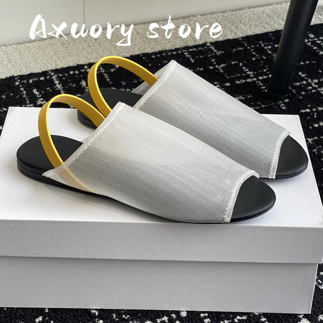 2023 New Summer Flat Sandals Woman Mesh Peep Toe Holiday Beach Shoes Women Back Strap Roman Sandals