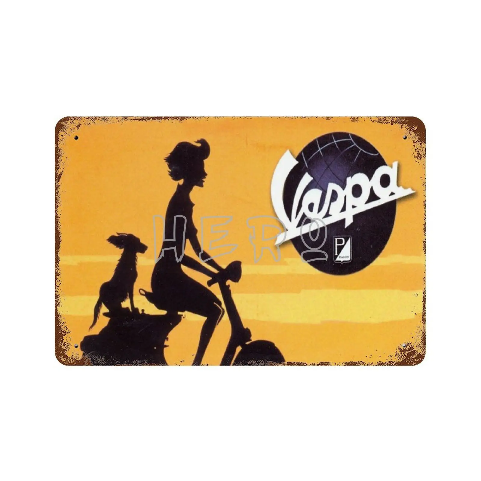 Vespa васп скутер маленький мотоцикл Италия 2 искусства оловянные знаки винтажный