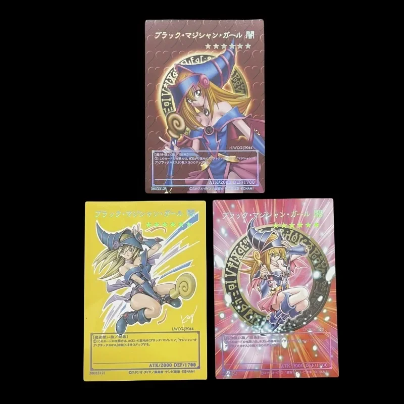 

Yu-Gi-Oh DIY Dark Magician Girl There Are Three Types in Total Unity Magician Laser Relief Card 3 Sheet Game Collection Cards