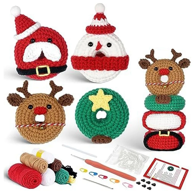 

Crochet Kit For Beginners DIY Crochet Kit With Step-By-Step Video Tutorials, For Christmas Decor