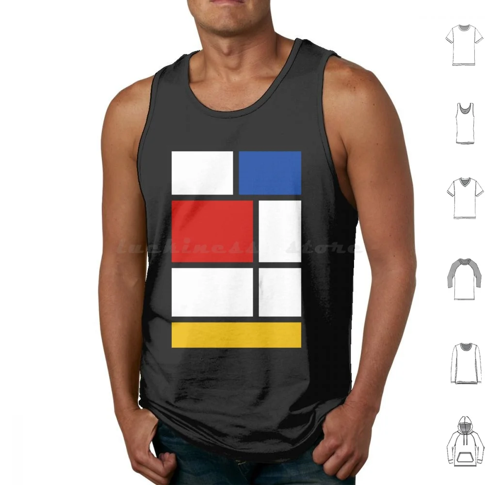 De стиль 1 (Вдохновленный Mondrian) активные майки с принтом хлопковый Mondrian