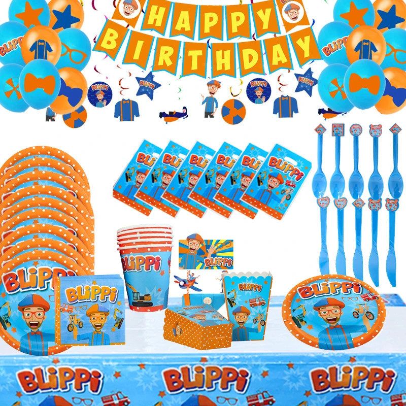 

Scientific Cognition BlippiEnglish Teacher Theme Birthday Party Decor Disposable Tableware Plate Cup Invition Card Tablecloth