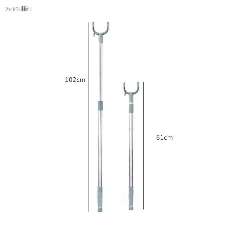 Vanzlife balcony fork pole the hangers for clothes pole retractable pole drying pole fork dress stick space saving clothing rack images - 6