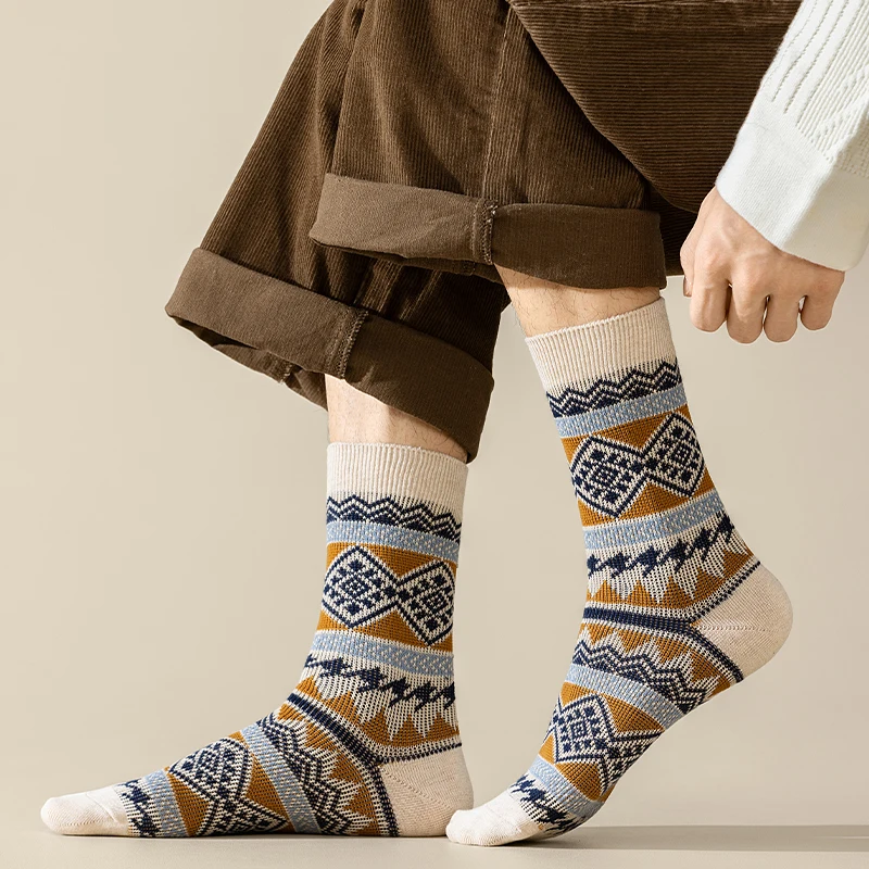 zy męskie skarpetki bawełniane załogi 3 pary oddychające i pochłaniające pot fajne kolorowe