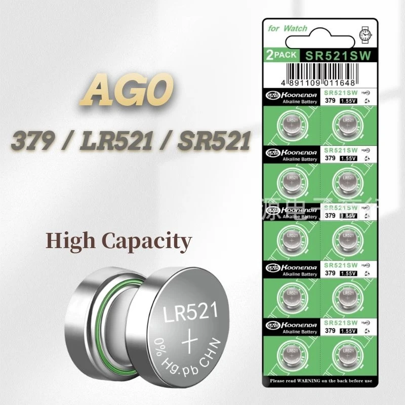 

AG0 LR521 Ultra Thin Button Battery Electronic Toy Watch Battery Button Electronic Battery
