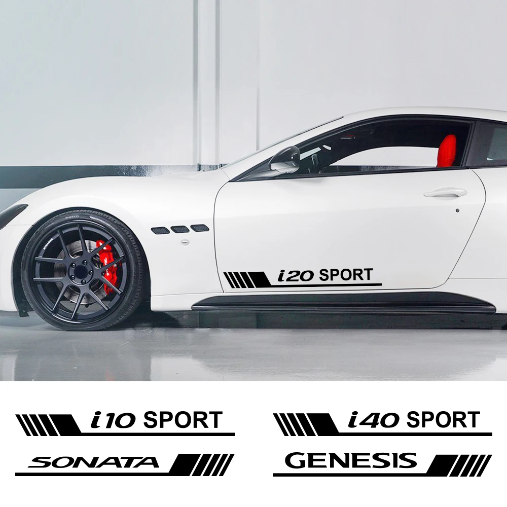 Автомобильная боковая наклейка для Hyundai I20 I10 Sonata I40 Genesis Santafe Solaris I30 IX20 GDI Azera полосы