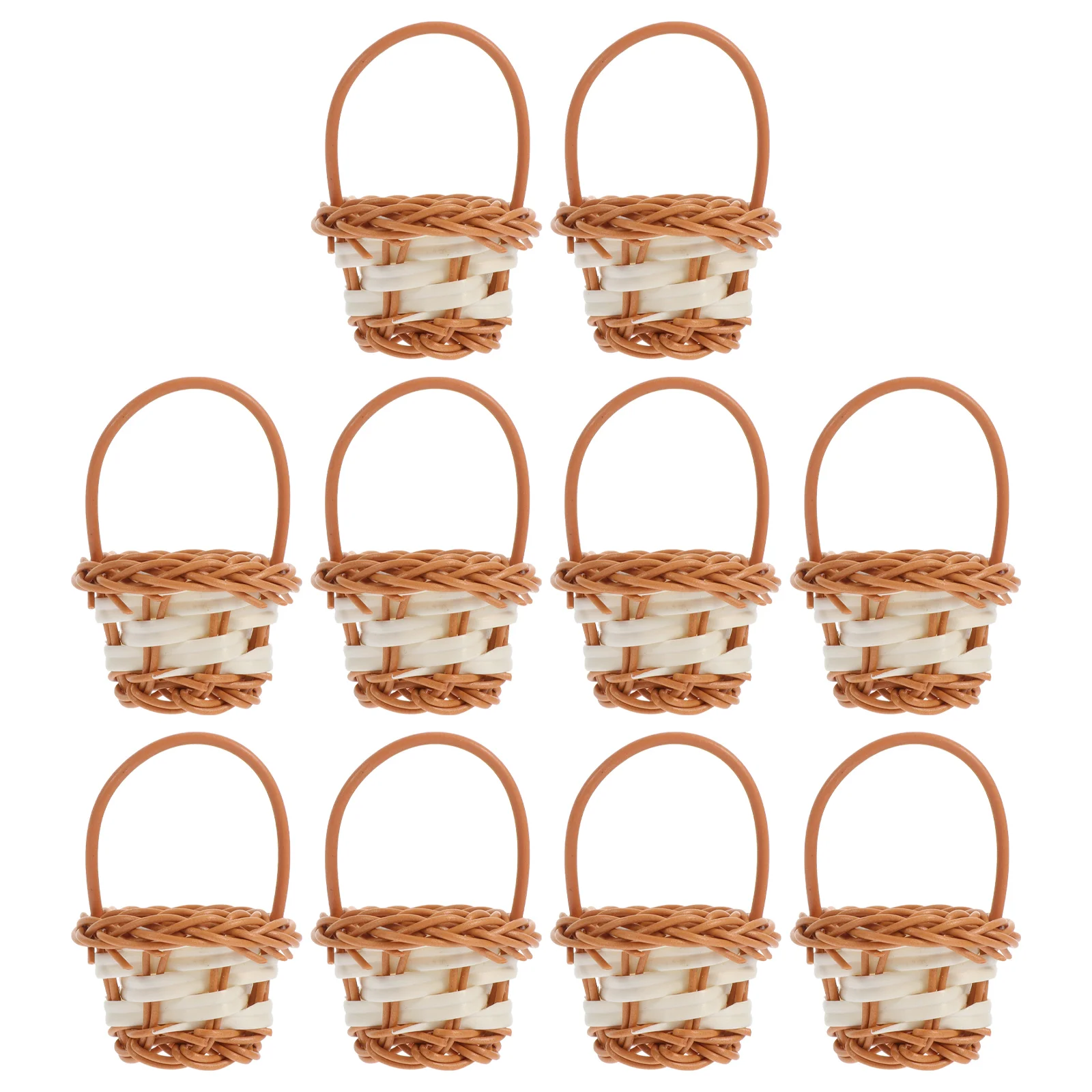 

Basket Mini Baskets Woven Picnic Storage Flowerfor Favor Tiny Rattan Gift Miniature Props Small Bamboowillowhandles Favors