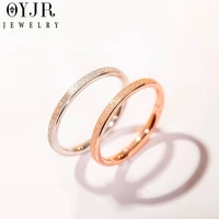 oyjr fashion frosted finger ring simple wedding rings engagement ring 316l stainless steel anillos mujer jewelry gift for women