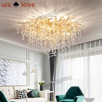 nordic luxury crystal ceiling chandelier for living room modern gold lighting dining room ceiling lamp hotel led chandeliers