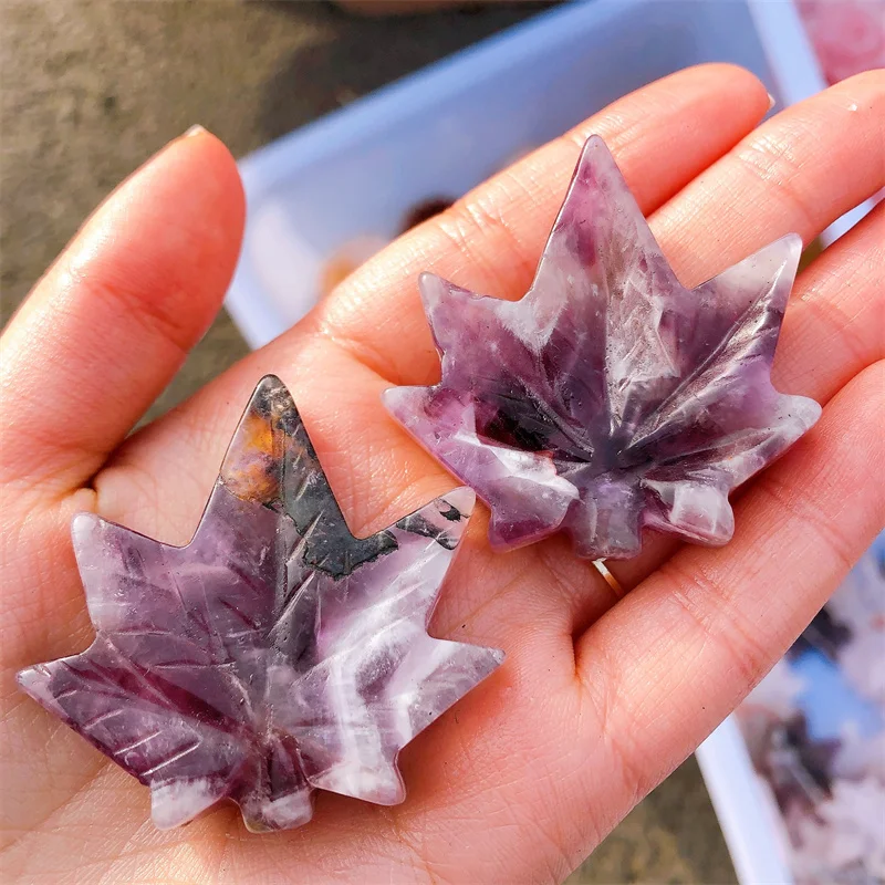 Мини-фигурки из аметиста и кленового листа 2 шт.