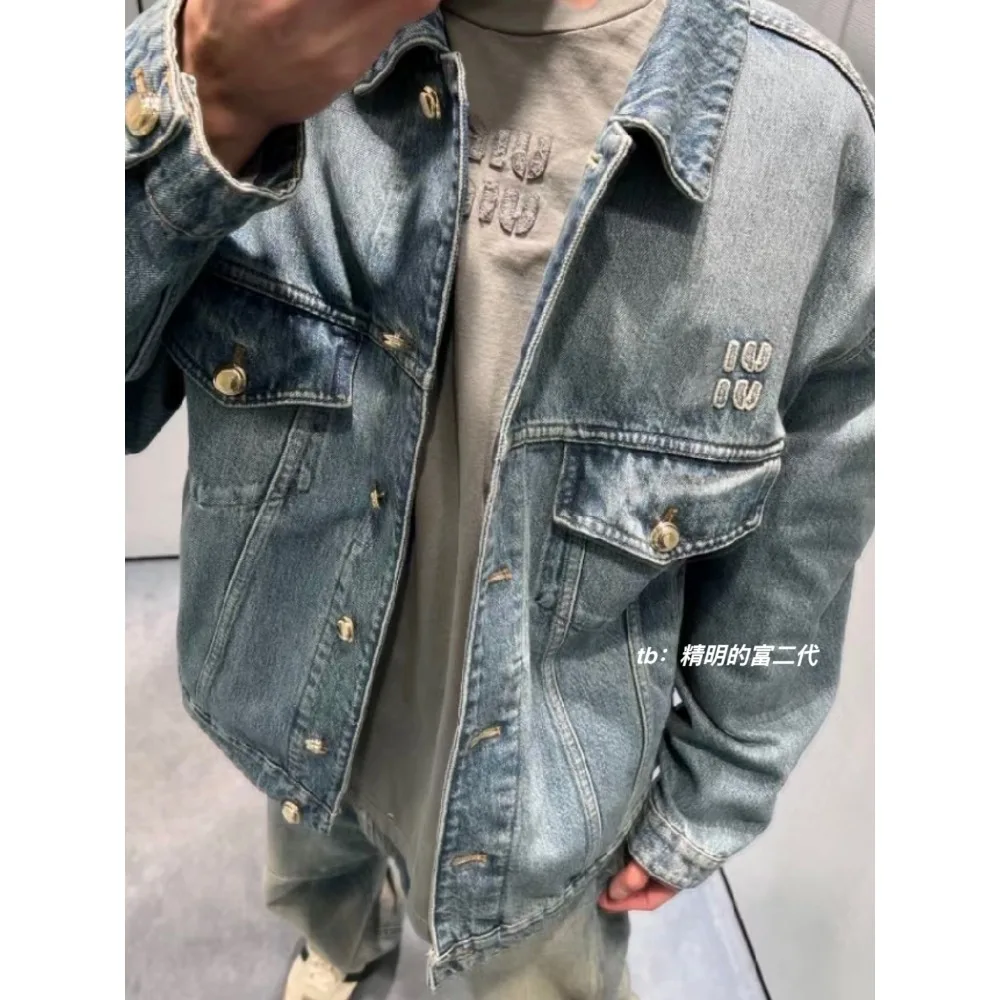 NIGO Мужская весенне-осенняя потертая джинсовая куртка в студенческом стиле ретро