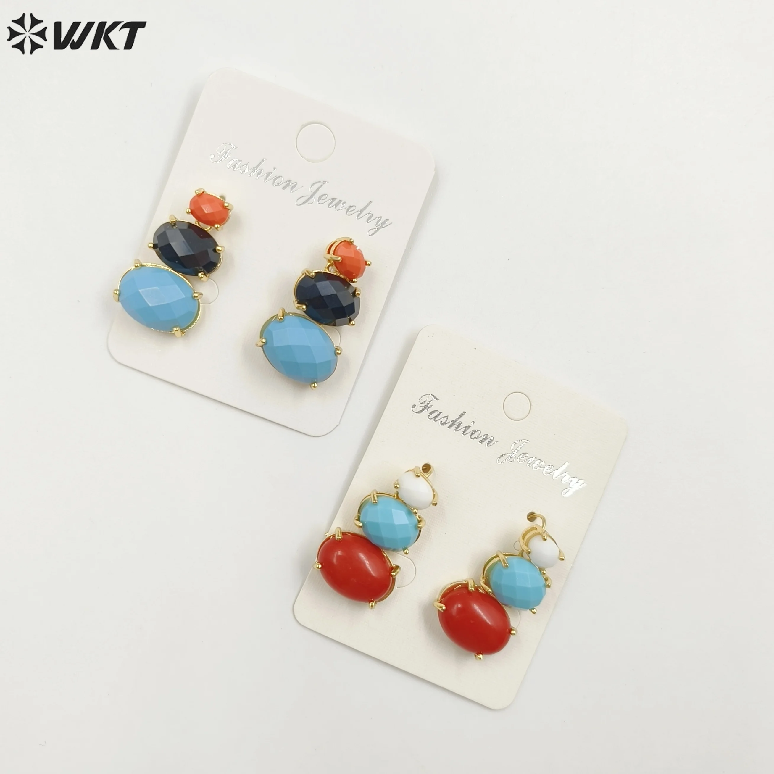 WT-E736 Великолепный новейший дизайн тройной зубец из драгоценного камня установка