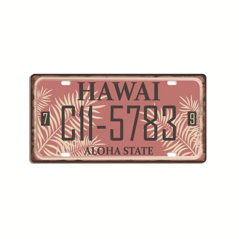 

New American Vintage Sign Tin License Plate Decoration Cafe Bar Personality Wall Digital Sign Metal Wall Art Chic Painting Sign