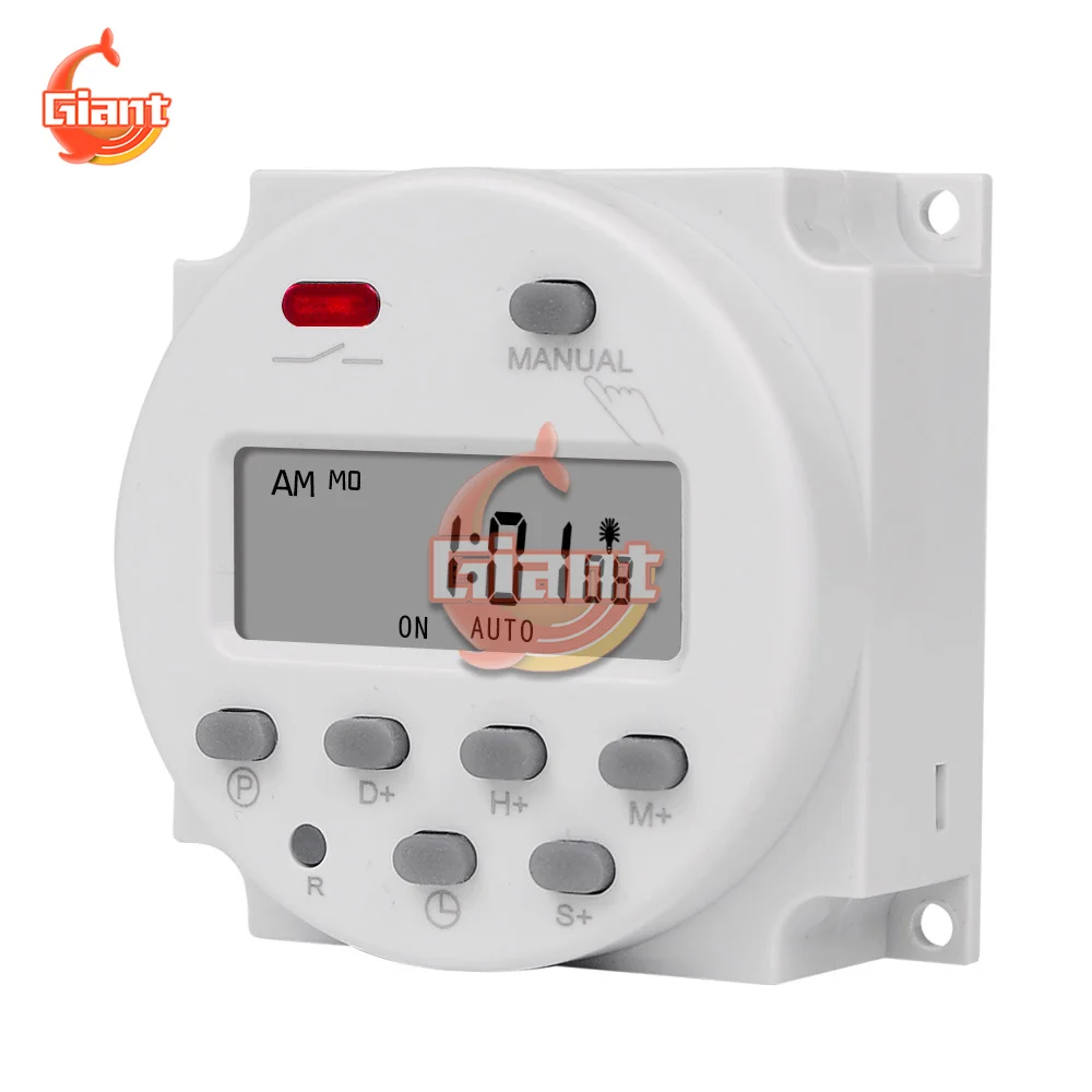 

1 Second Interval 12V 24V 110V 220V Digital LCD Timer Switch 7 Days Weekly Programmable Time Relay Programmer CN101S