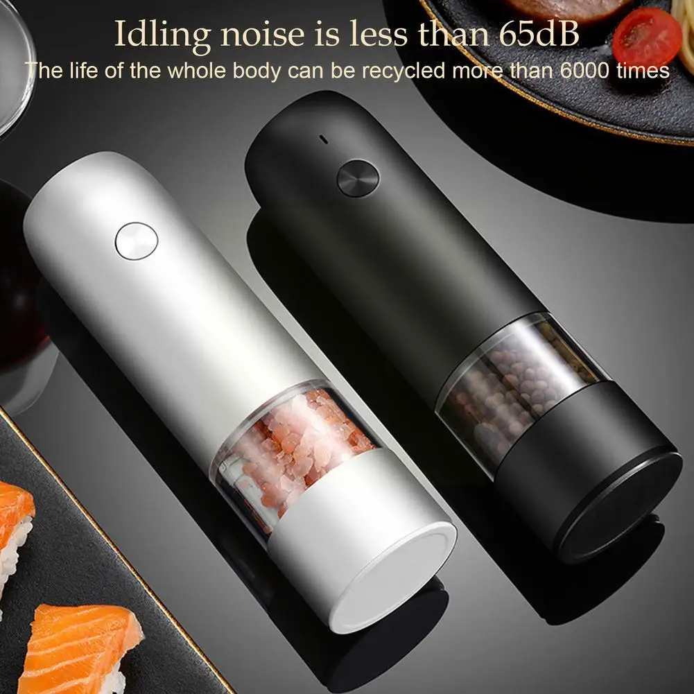 

Electric Automatic Mill Pepper And Salt Grinder Usb Grinder Adjustable Salt Coarseness Mill Pepper Charging Spice C5b3