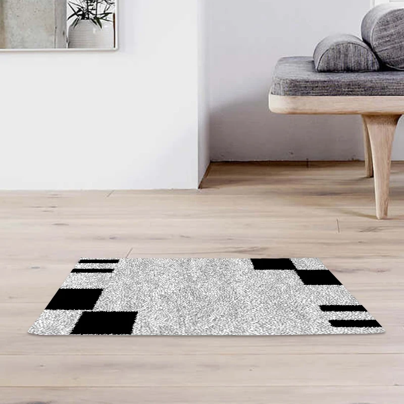 

Geometric Pattern Latch-Hook-Kit DIY Carpet Handcraft Segment Embroidery Materials Latch Hook Rug Kits tapis crochet 52x38cm