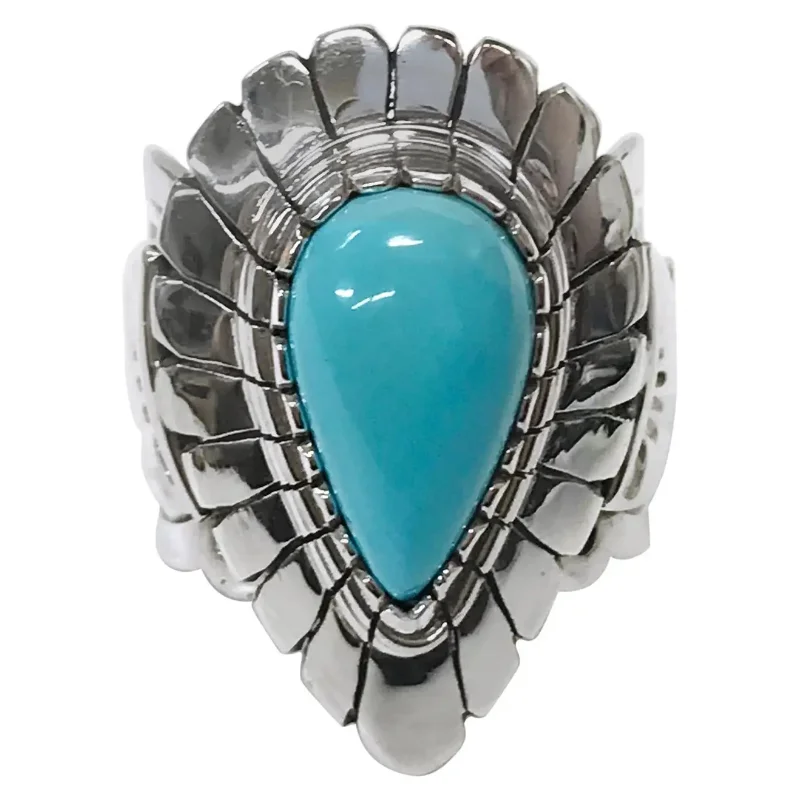

New Fashion Retro Personality Inlaid Green Natural Stone Bohemian Ring for Men and Women Ethnic Style Jewelry Accessories Gift