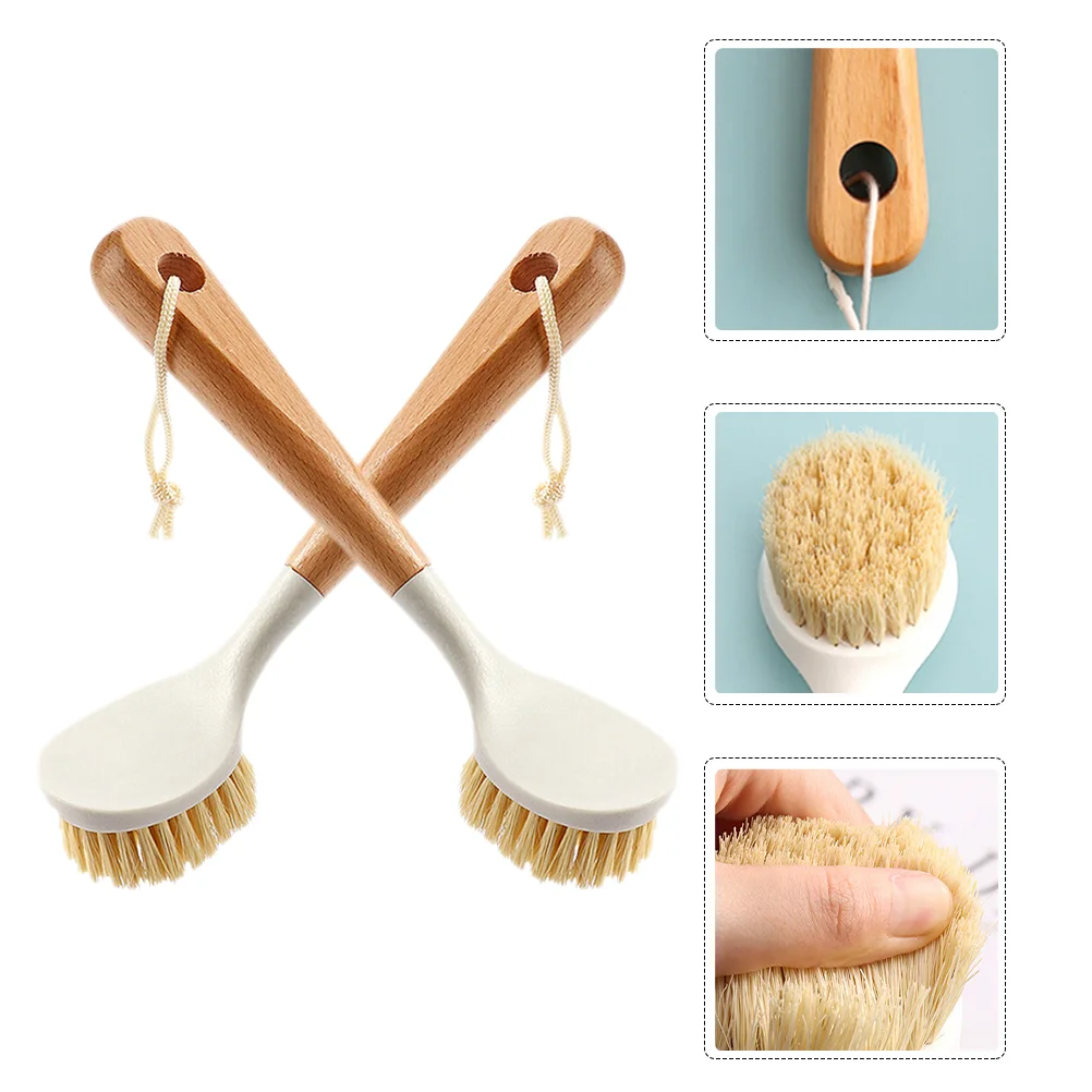 

2Pcs Kitchen Brushes Bowl Cleaning Brushes Household Long Handle Brushes
