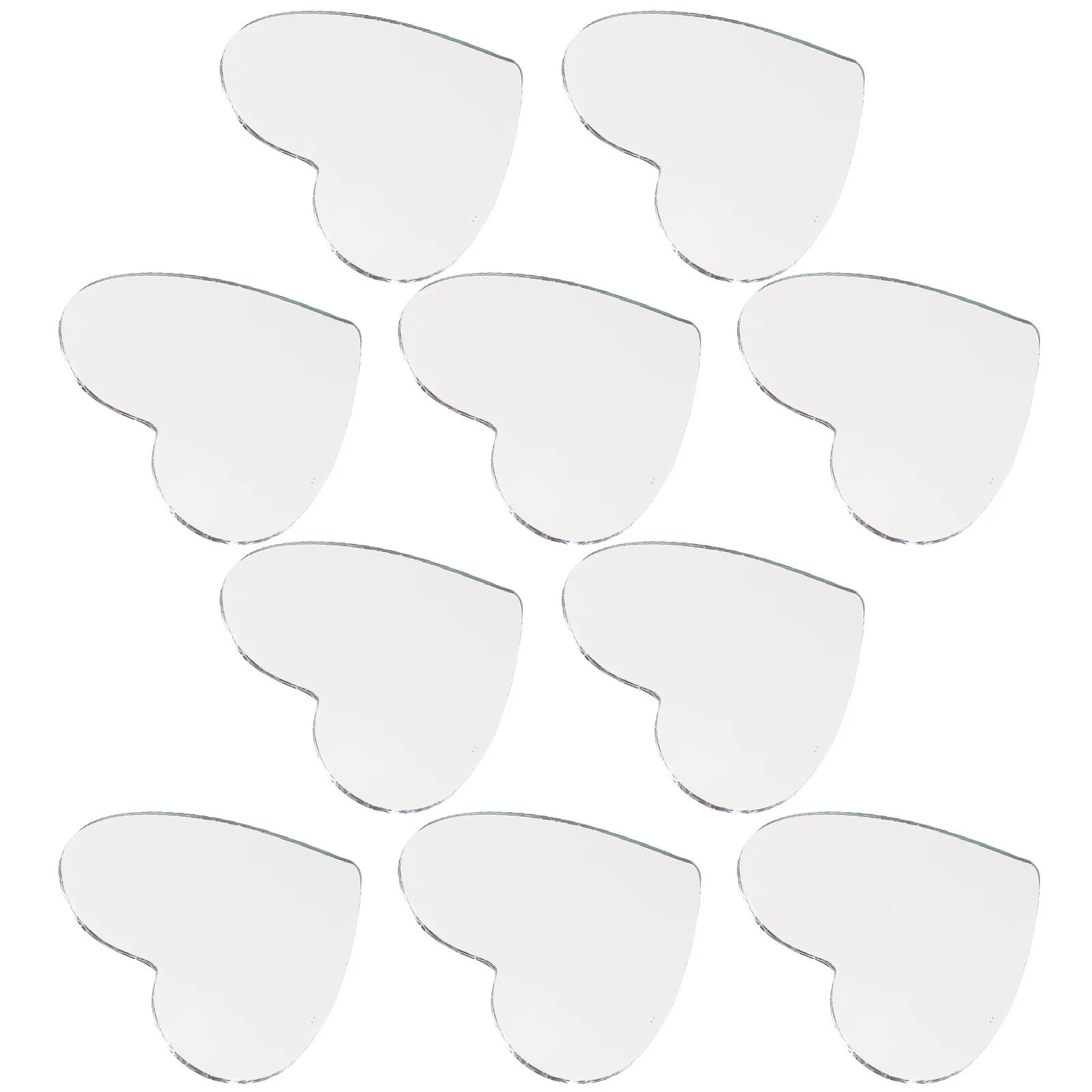 

20 Geometric Mirror Tiles Heart Love Shape Unfinished Mirror Lens Portable Small Mirror for Home Framing Wall