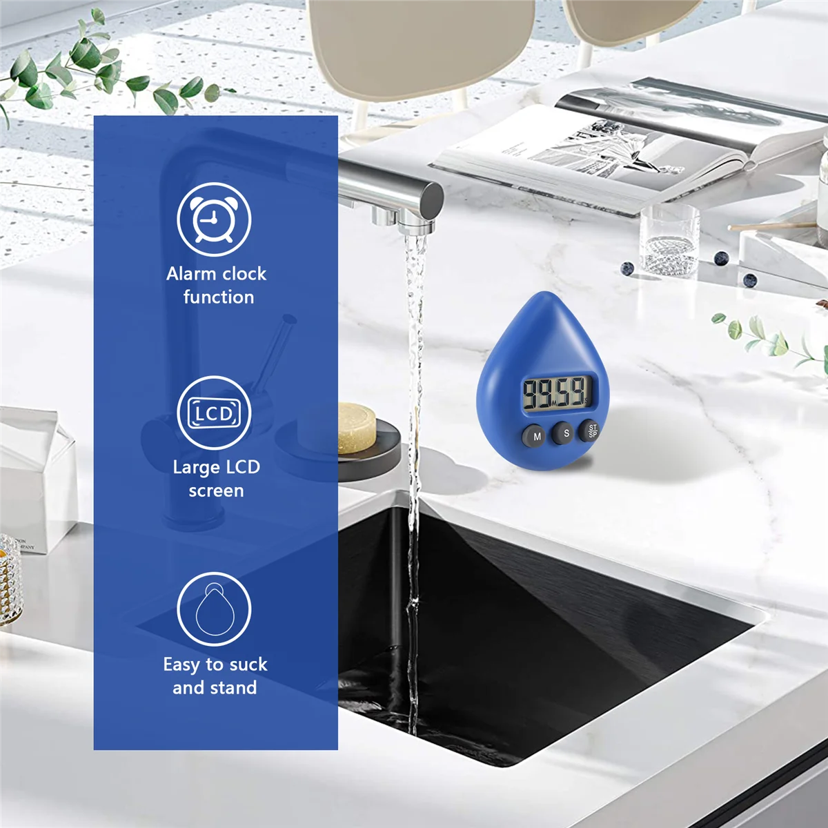 Цифровые часы для ванной комнаты водонепроницаемые душа таймер температура