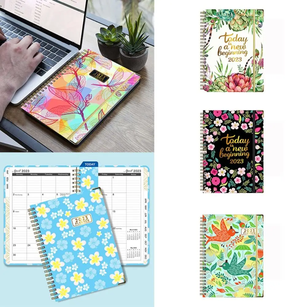 

With Index Sticker Gift To Do List Stationery 12-Month Diary 2023 Agenda Notebook A5 Planner Goals Habit Schedules
