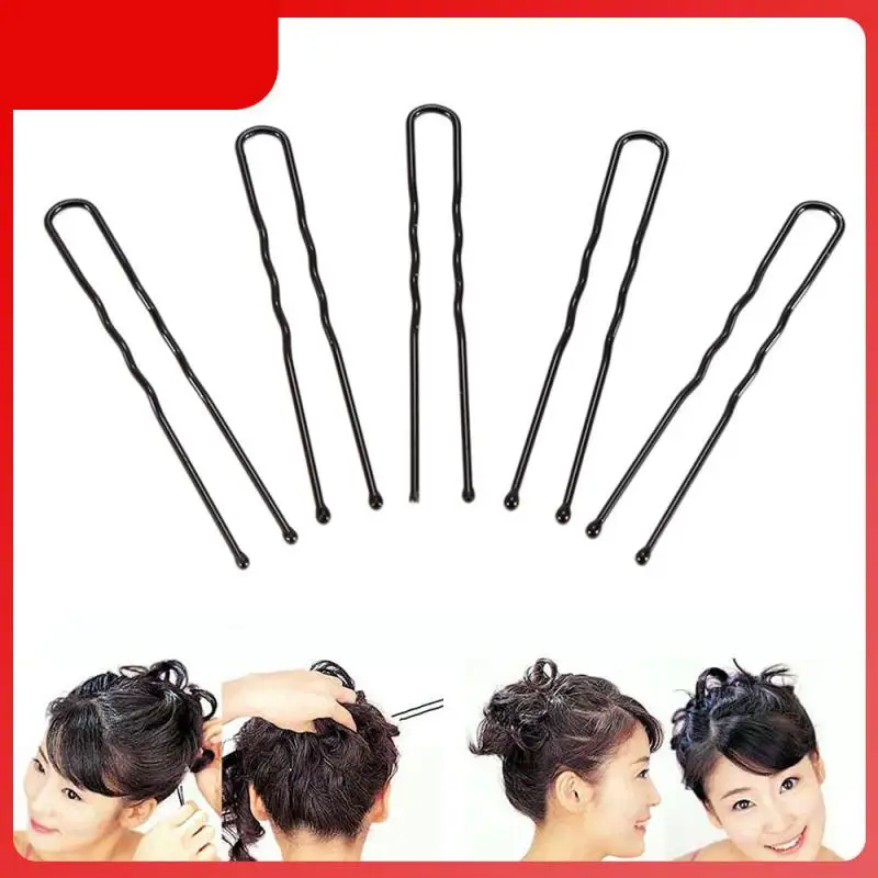 

50pcs/set Black Hair Clips Fashion U Shape Hairpins Curly Wavy Barrette Hairpin Bobby Pins Styling Hair Tool for Women Girls