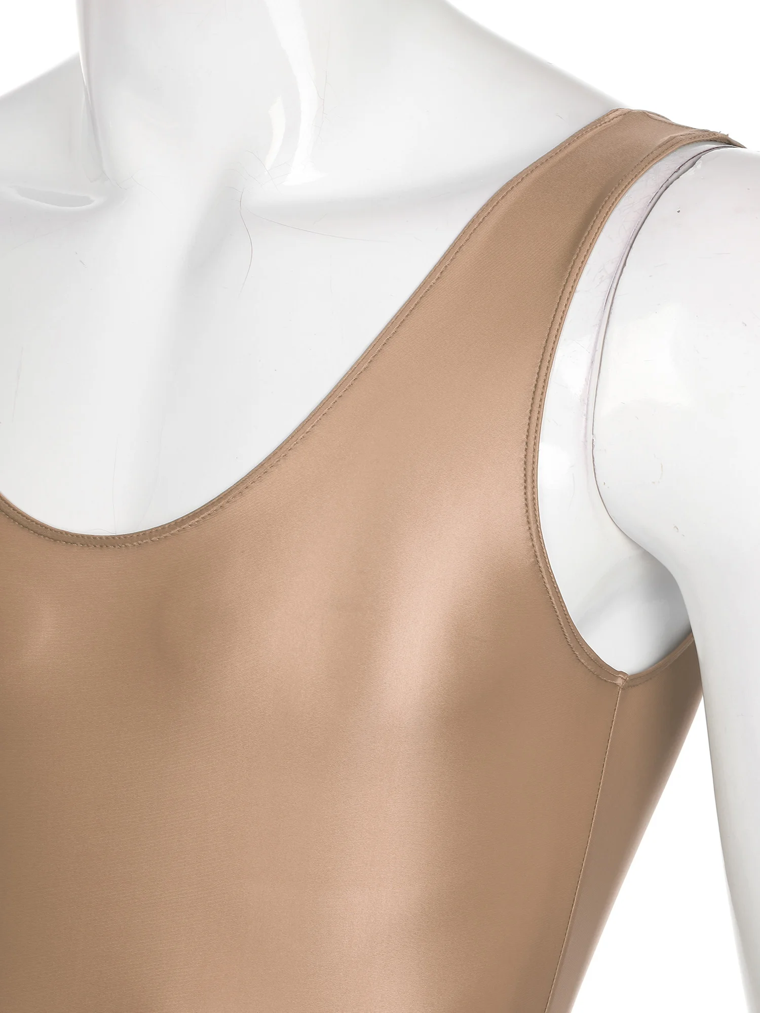 Men's One-piece Swimming Bodysuits Swimsuit Lingerie Teddies Bodysuit Glossy High Cut Leotard Sleeveless Backless Sport Jumpsuit