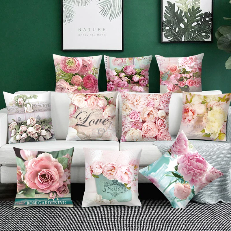 

Flower Pattern Decorative Sofa Cushion Cover Pillow Pillowcase Throw Pillows Home Decor Pillowcove Pink Decorative