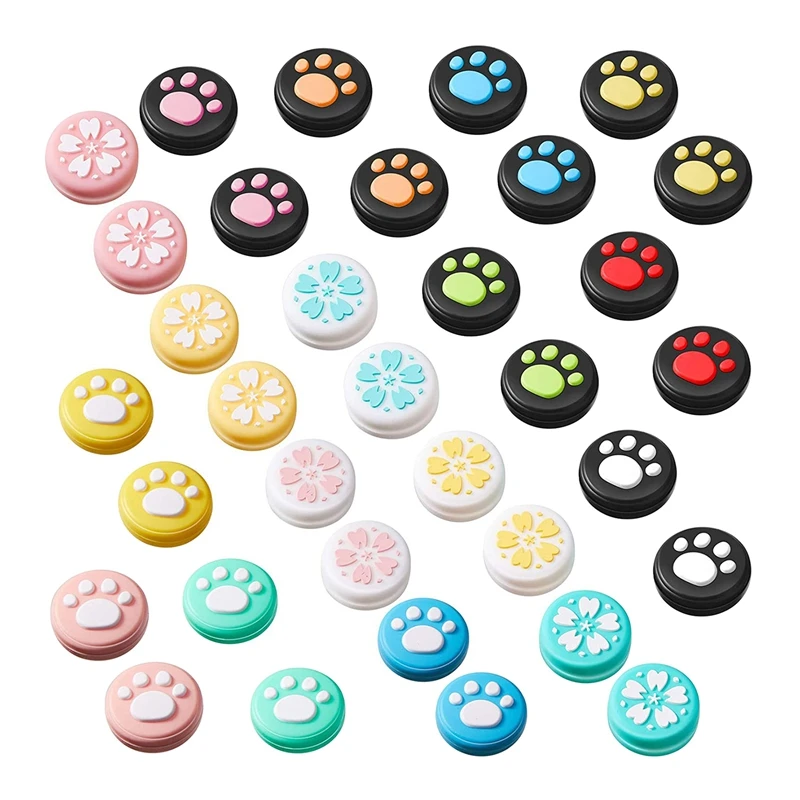 

34 PCS Keycaps Thumb Analog Stick Cover Joystick Silicone Cover For Nintendo Switch, Switch Lite And Joy-Con Controllers