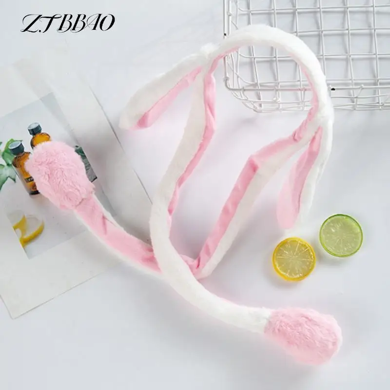 

1PCS Moving Cute Warm Plush Airbag Rabbit Bunny Ears Headband For Women Girls Kids Funny Sweet Gift Movable Accessories