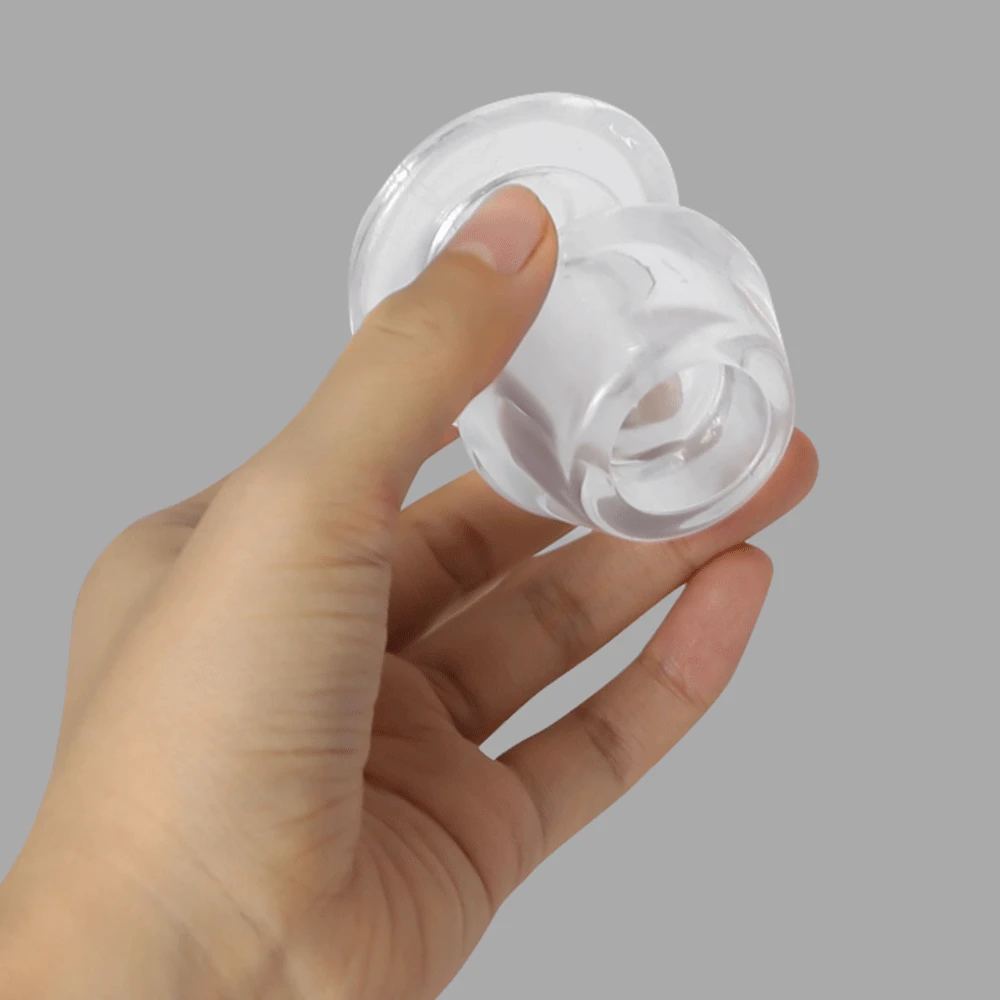 Прозрачная Огромная Полая туннельная Анальная пробка силиконовая для массажа