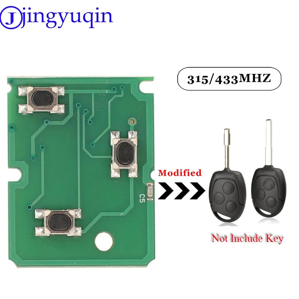 

jingyuqin 3 buttons Car Remote Key For Ford Focus 2 Fiesta Transit Mondeo 315/433Mhz Control Key Full Key