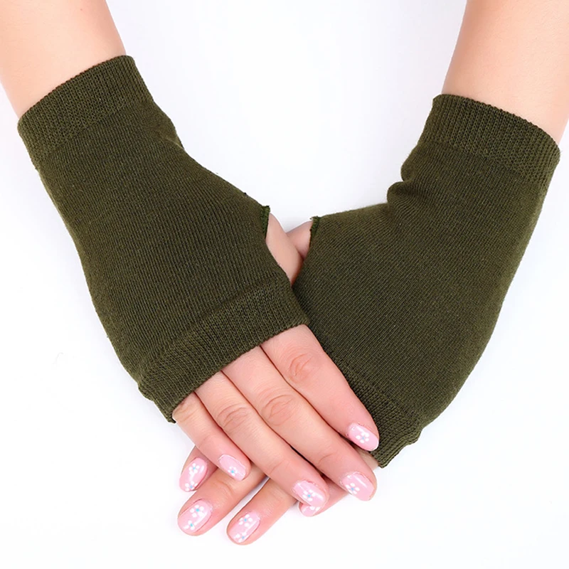 

New WInter Warmer Half Finger Gloves Knitting Faux Wool Driving Gloves Solid Stretch Mittens Thumb Holes Hand Wrist Arm Crochet