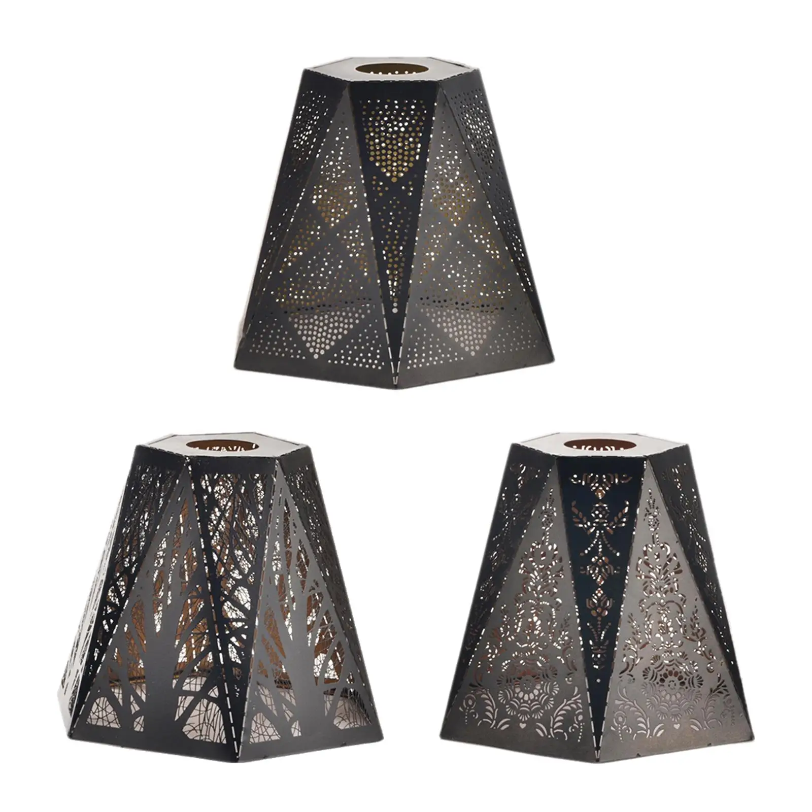 

Lamp Shade Wrought Iron Lampshade Carving Metal Cage for Teahouse